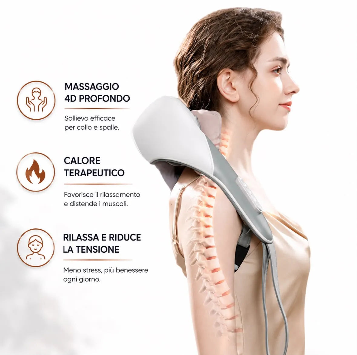 HEVA CervicalRelax™ | Massaggiatore Professionale 4D