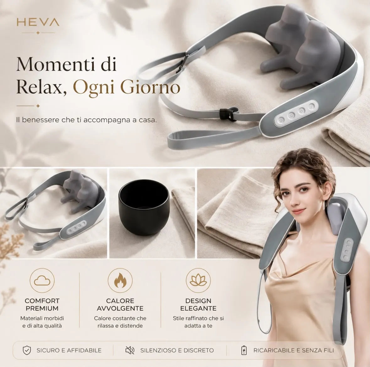 HEVA CervicalRelax™ | Massaggiatore Professionale 4D
