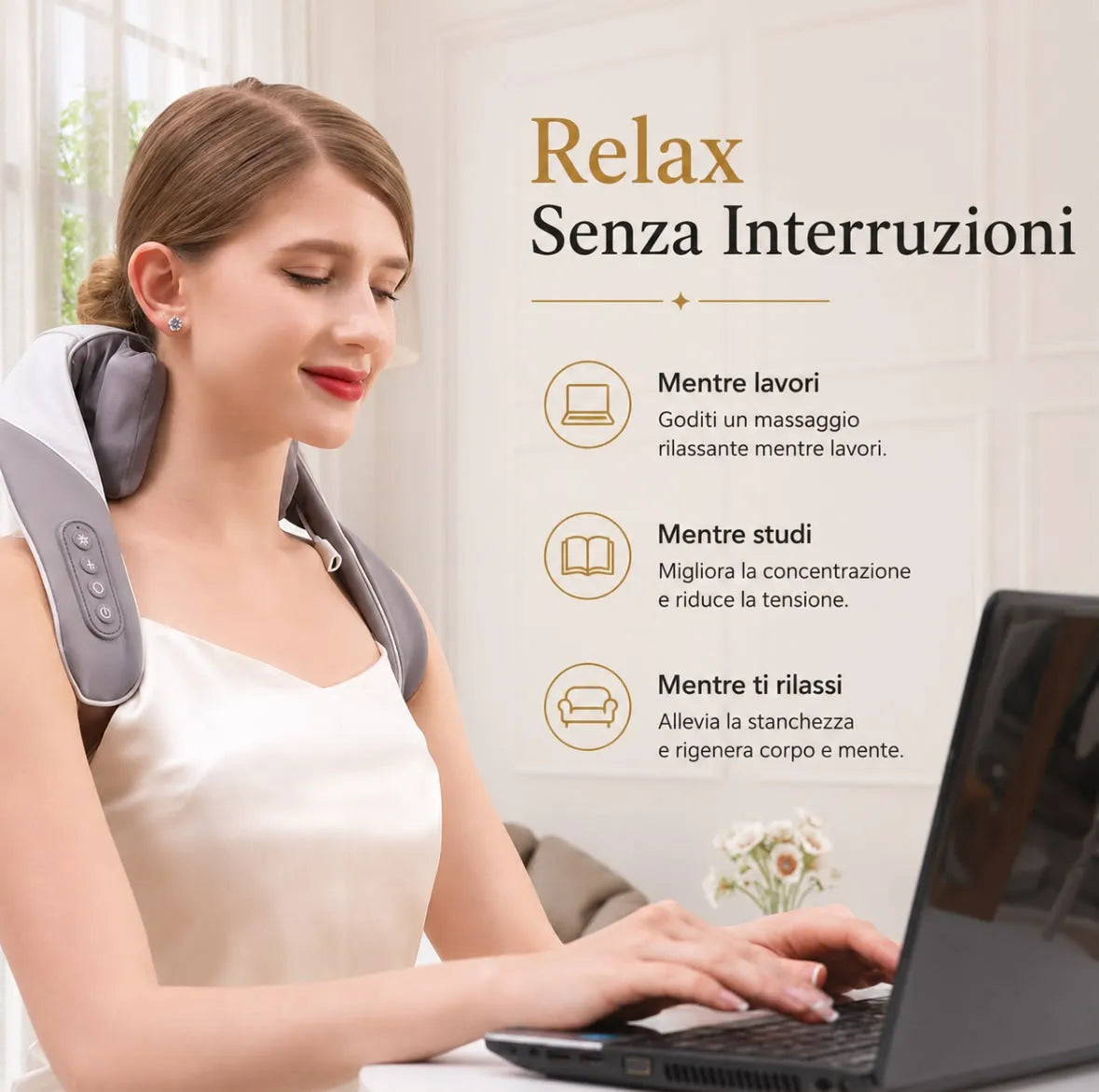 HEVA CervicalRelax™ | Massaggiatore Professionale 4D